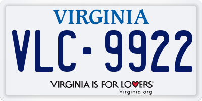 VA license plate VLC9922