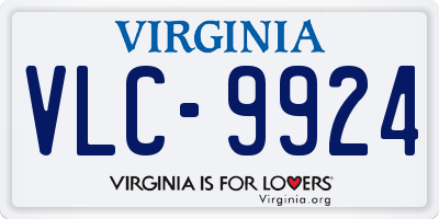 VA license plate VLC9924