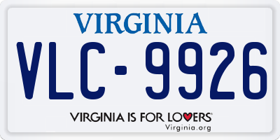 VA license plate VLC9926