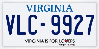 VA license plate VLC9927