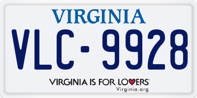 VA license plate VLC9928