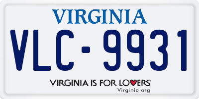 VA license plate VLC9931