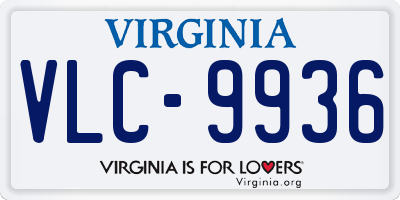 VA license plate VLC9936