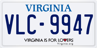 VA license plate VLC9947