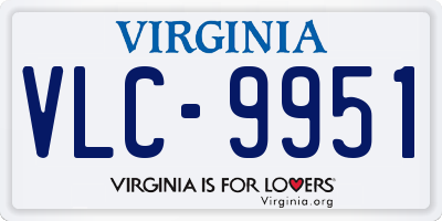 VA license plate VLC9951