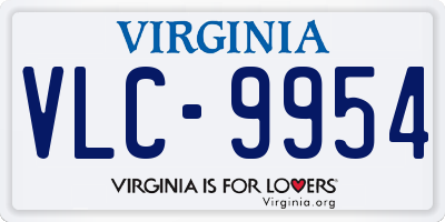 VA license plate VLC9954