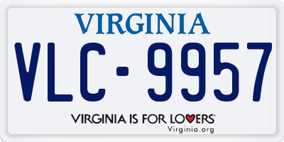 VA license plate VLC9957