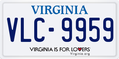 VA license plate VLC9959
