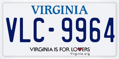 VA license plate VLC9964