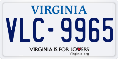 VA license plate VLC9965