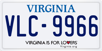 VA license plate VLC9966