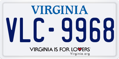 VA license plate VLC9968