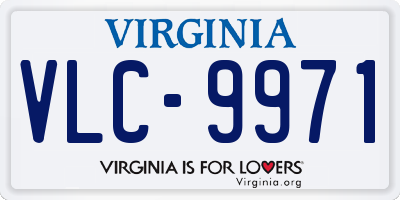 VA license plate VLC9971