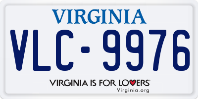 VA license plate VLC9976