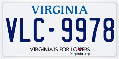 VA license plate VLC9978