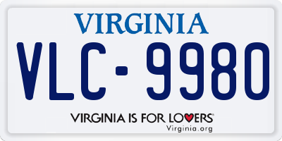VA license plate VLC9980