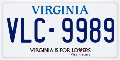 VA license plate VLC9989