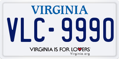 VA license plate VLC9990