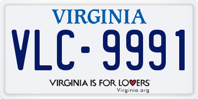 VA license plate VLC9991