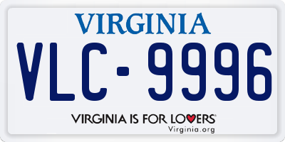 VA license plate VLC9996