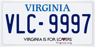 VA license plate VLC9997