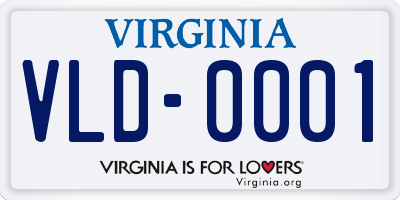 VA license plate VLD0001