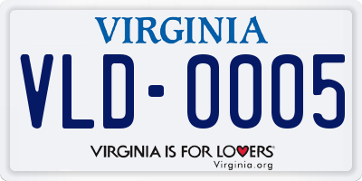VA license plate VLD0005