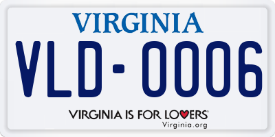 VA license plate VLD0006
