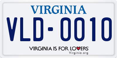 VA license plate VLD0010