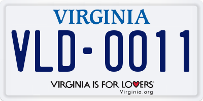 VA license plate VLD0011