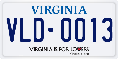 VA license plate VLD0013