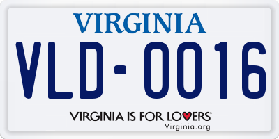 VA license plate VLD0016