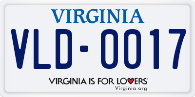 VA license plate VLD0017