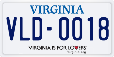 VA license plate VLD0018