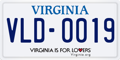 VA license plate VLD0019