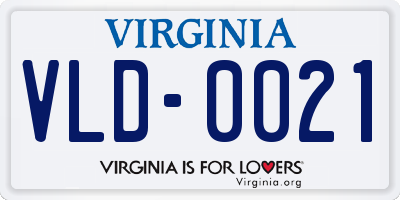 VA license plate VLD0021