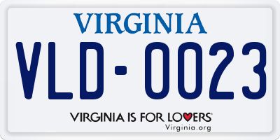 VA license plate VLD0023