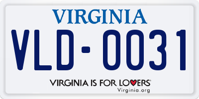 VA license plate VLD0031