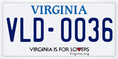 VA license plate VLD0036