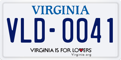VA license plate VLD0041