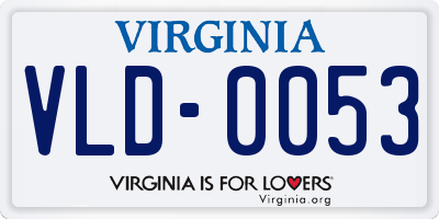 VA license plate VLD0053