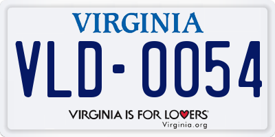 VA license plate VLD0054