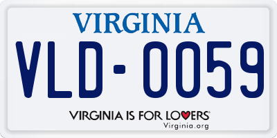 VA license plate VLD0059
