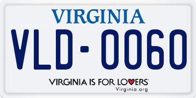 VA license plate VLD0060