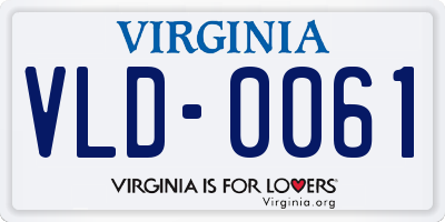 VA license plate VLD0061