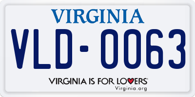 VA license plate VLD0063