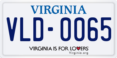 VA license plate VLD0065