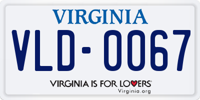 VA license plate VLD0067