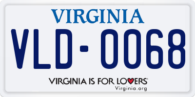 VA license plate VLD0068