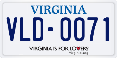 VA license plate VLD0071